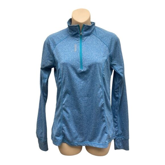 Reebok Women Pullover Size Small Blue Long Sleeve Quick Dry Half Zip EUC - Picture 1 of 8